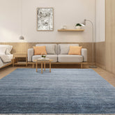 9' x12'  Blue Gray Color Hand Knotted Persian Wool and Silk Modern & Contemporary Oriental Area Rug